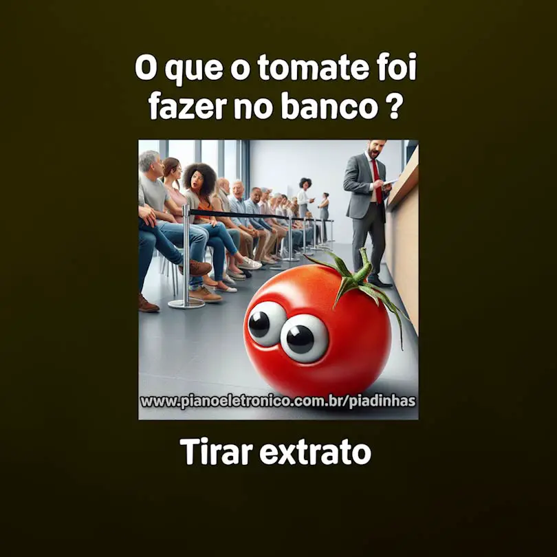O que o tomate foi fazer no banco ?

Tirar extrato