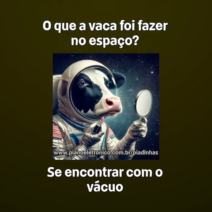 O que a vaca foi fazer no espaço?

Se encontrar com o vácuo