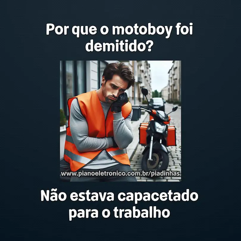 Por que o motoboy foi demitido?

Não estava capacetado para o trabalho
