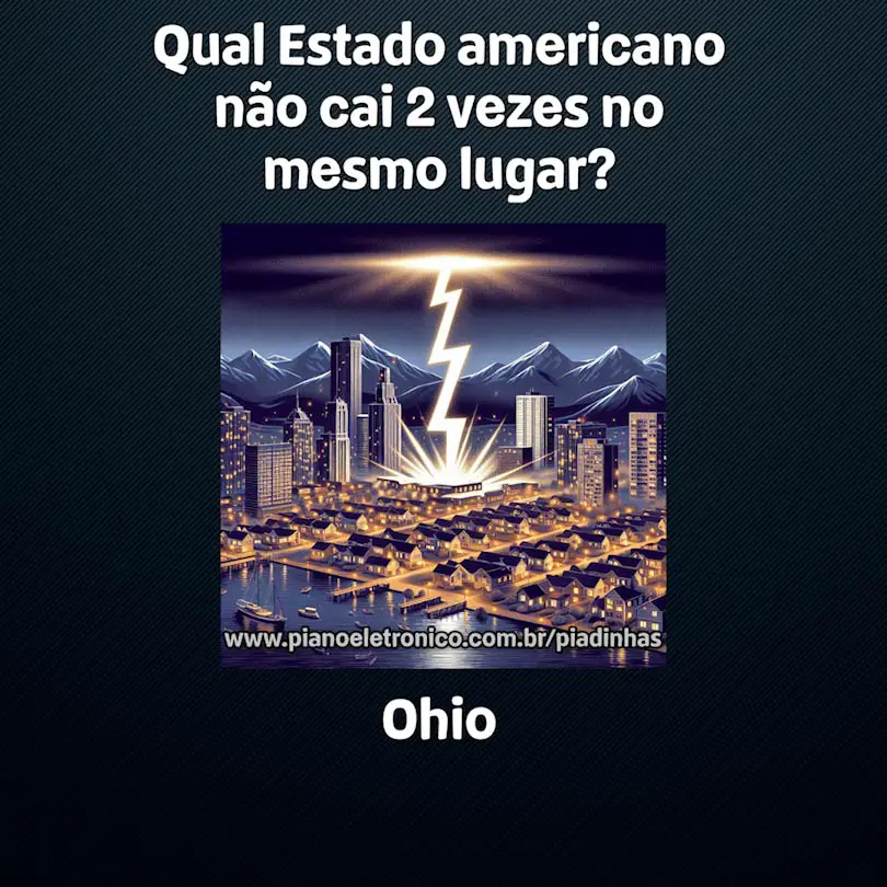 Qual Estado americano não cai 2 vezes no mesmo lugar?

Ohio